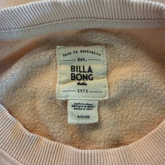 Billabong Light Pink and White Logo Crewneck Sweatshirt Size S - Picture 11 of 12